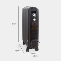 Radijator VONHAUS, uljni, zatvoreni, 2000W, crni, 2500463