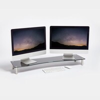 Stalak za monitor VONHAUS, stakleni, XL, crni
