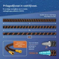 Crijevo vrtno VONHAUS, rastezljivo, 30m