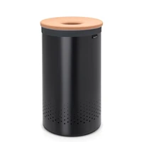 Košara za rublje BRABANTIA, 60L, okrugla, crna