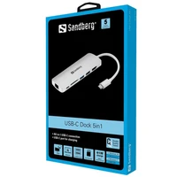 Dock SANDBERG USB-C HDMI + LAN + SD + USB, 61W