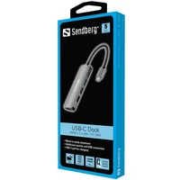 Docking stanica SANDBERG USB-C, HDMI + 3xUSB 3.0 + Power Delivery, 100W