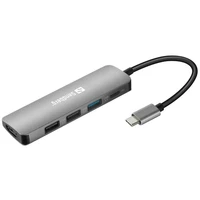 Docking stanica SANDBERG USB-C, HDMI + 3xUSB 3.0 + Power Delivery, 100W