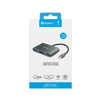 Docking stanica SANDBERG USB-C, 2xHDMI + 1xVGA + USB + PD