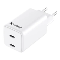 Punjač SANDBERG AC Dual USB-C PD65W, EU