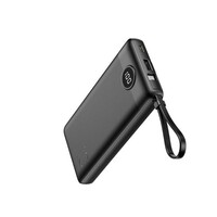 Prijenosna punjiva baterija VEGER C10, 10.000mAh, s ugrađenim kabelima, crna