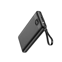 Prijenosna punjiva baterija VEGER C10, 10.000mAh, s ugrađenim kabelima, crna