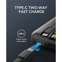 Powerbank VEGER, s ugrađenim C20 kablovima, 20.000 mAh, crni Powerbank VEGER, s ugrađenim C20 kablovima, 20.000 mAh, crni