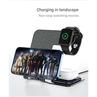 Bežična stanica za punjenje VEGER Y9, 3-u-1, za smartphone, Apple Watch i AirPods, siva