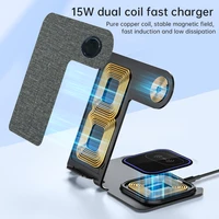 Bežična stanica za punjenje VEGER Y9, 3-u-1, za smartphone, Apple Watch i AirPods, siva