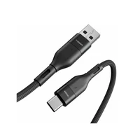 Kabel VEGER AC03, pleteni USB-A na USB-C, 1,2 m, crni