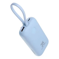 Powerbank VEGER, s ugrađenim kablovima, 10.000 mAh, plavi