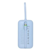 Powerbank VEGER, s ugrađenim kablovima, 10.000 mAh, plavi