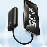 Powerbank VEGER, s ugrađenim kablovima, 10.000 mAh, crni Powerbank VEGER, s ugrađenim kablovima, 10.000 mAh, crni