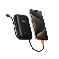 Powerbank VEGER, s ugrađenim kablovima, 30.000 mAh, crni