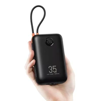 Powerbank VEGER, s ugrađenim kablovima, 30.000 mAh, crni Powerbank VEGER, s ugrađenim kablovima, 30.000 mAh, crni