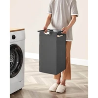 Košara za rublje VASAGLE, s 3 odjeljka, crna