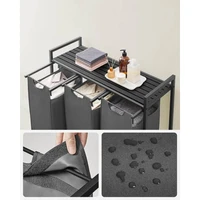 Košara za rublje VASAGLE, s 3 odjeljka, crna