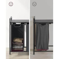 Košara za rublje VASAGLE, s 3 odjeljka, crna