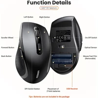 Miš UGREEN, ergonomski bežični s bočnim gumbima Miš UGREEN, ergonomski bežični s bočnim gumbima