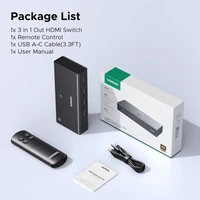 HDMI prekidač UGREEN, 4K@60Hz, 3-u-1, HDR+ podrška