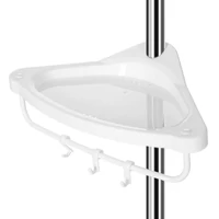 Kutna polica za kupaonicu SONGMICS, teleskopska, s policama, bijela/srebrna, 95–300 cm