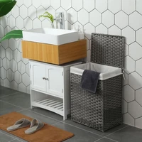 Košara za rublje SONGMICS, ratan, 90 L, siva