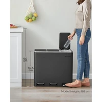 Kanta za otpad SONGMICS, 3 × 18 L, crna, za razdvajanje otpada