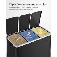 Kanta za otpad SONGMICS, 3 × 18 L, crna, za razdvajanje otpada