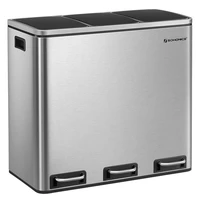 Kanta za otpad SONGMICS, 3 × 18 L, srebrno-crna, za razdvajanje otpada