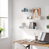 Set zidnih polica SONGMICS, MDF, U oblik, dubina 15 cm, 60/45/30 cm