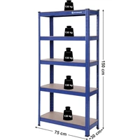 Polica SONGMICS GLR30Q, 150 × 75 × 30 cm, smeđe-plava