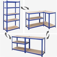 Polica SONGMICS GLR40Q, 90 × 180 × 40 cm, smeđe-plava