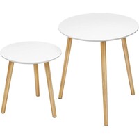 Stolić SONGMICS LET07WN, 2kom, za dnevni boravak, bijeli, 45 × 50 × 45 cm