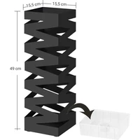 Stalak za kišobrane SONGMICS LUC16B, metalni, s kukama i posudom za kapanje
