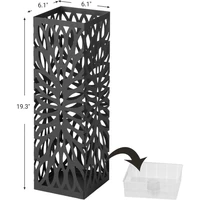 Stalak za kišobrane SONGMICS LUC48B, metalni, s kukama i posudom za kapanje