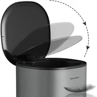 Kanta za otpad SONGMICS, čelična, pedalna, 5 litara, siva