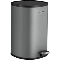 Kanta za otpad SONGMICS, čelična, pedalna, 5 litara, siva