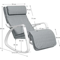 Stolica za ljuljanje SONGMICS, breza, prirodna, tamnosiva