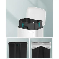 Kanta za otpad SONGMICS, čelična, pedalna, 30 L, s unutarnjom kantom i mekanim zatvaranjem, bijela