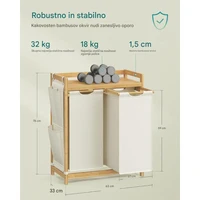 Košare za rublje SONGMICS, bijele, 2kom, 100 L