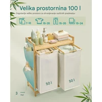 Košare za rublje SONGMICS, bijele, 2kom, 100 L