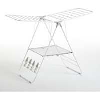 Stalak za sušenje rublja RAYEN, višenamjenski, čelični, bijelo-sivi, 145×61×98 cm