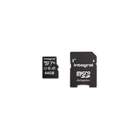 Memorijska kartica microSDHC/XC 64GB, INTEGRAL, V10, UHS-I U1, adapter