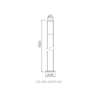 Svjetiljka GTV MILAN, podna vanjska, 1xE27 230V IP54, 100cm