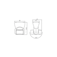 Senzor pokreta GTV, zidni/stropni, 180°, bijeli