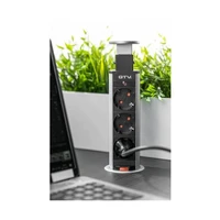 Utičnica GTV, ugradbena, 3x220V, Ø60mm, siva