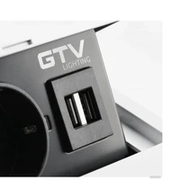 Utičnica GTV AVARO, ugradbena, 1x230V + 2xUSB-A