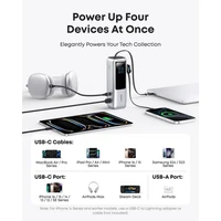 Powerbank ANKER 25.000mAh s integriranim USB-C kabelom, 165W, srebrni
