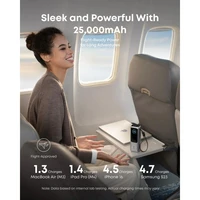 Powerbank ANKER 25.000mAh s integriranim USB-C kabelom, 165W, srebrni